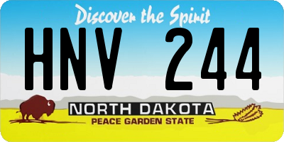 ND license plate HNV244