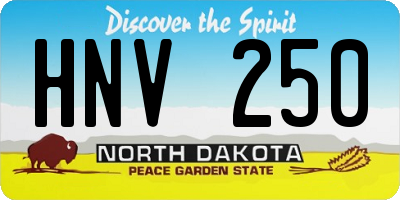 ND license plate HNV250
