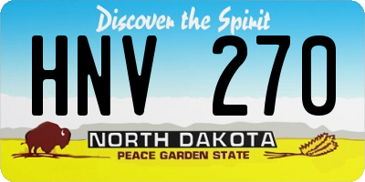 ND license plate HNV270