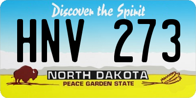 ND license plate HNV273