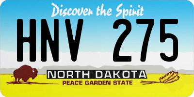 ND license plate HNV275