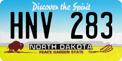ND license plate HNV283