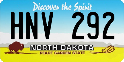 ND license plate HNV292