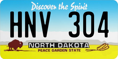 ND license plate HNV304