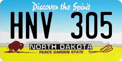 ND license plate HNV305