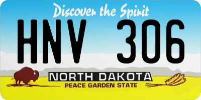 ND license plate HNV306