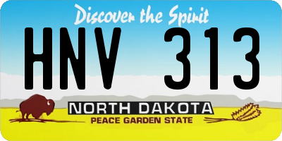 ND license plate HNV313