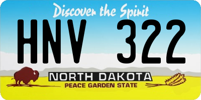 ND license plate HNV322