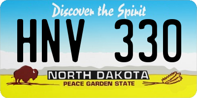 ND license plate HNV330