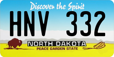 ND license plate HNV332