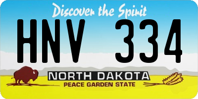 ND license plate HNV334
