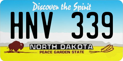 ND license plate HNV339