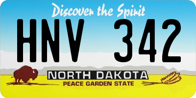 ND license plate HNV342