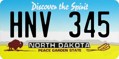 ND license plate HNV345