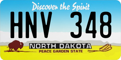 ND license plate HNV348