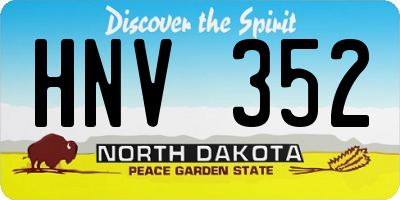 ND license plate HNV352