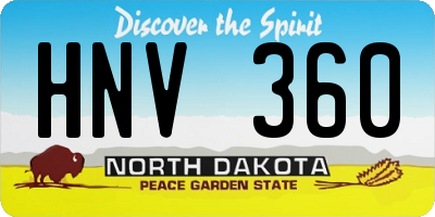 ND license plate HNV360