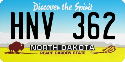 ND license plate HNV362