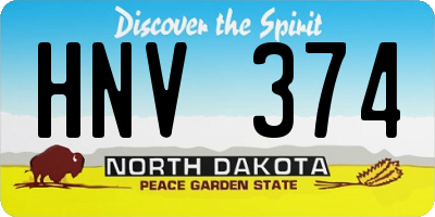 ND license plate HNV374