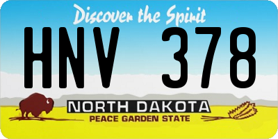 ND license plate HNV378
