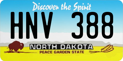 ND license plate HNV388