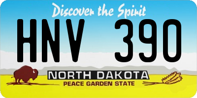 ND license plate HNV390