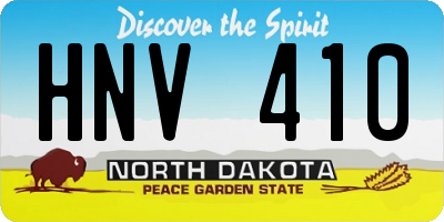 ND license plate HNV410