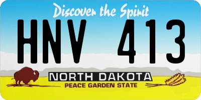ND license plate HNV413