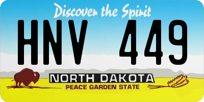 ND license plate HNV449