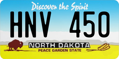 ND license plate HNV450