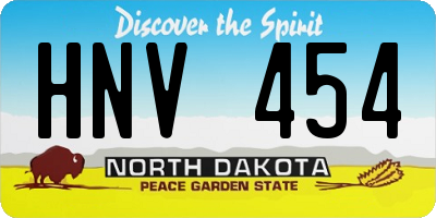 ND license plate HNV454