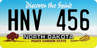 ND license plate HNV456