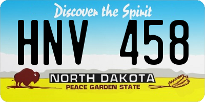 ND license plate HNV458