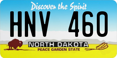 ND license plate HNV460