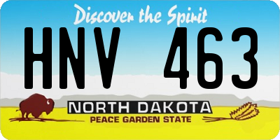 ND license plate HNV463