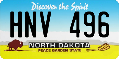 ND license plate HNV496