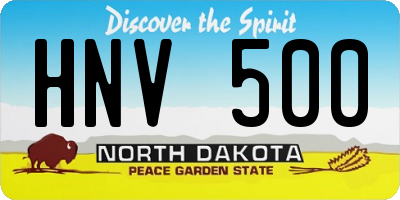 ND license plate HNV500