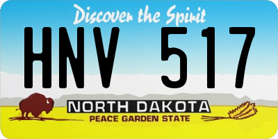 ND license plate HNV517