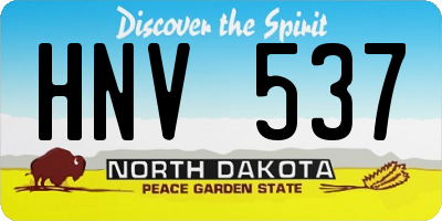 ND license plate HNV537