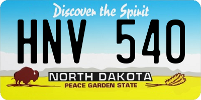 ND license plate HNV540