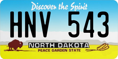 ND license plate HNV543