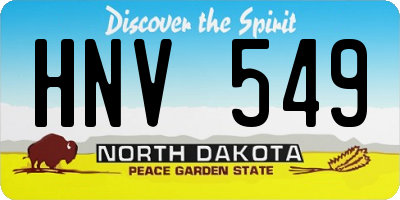 ND license plate HNV549