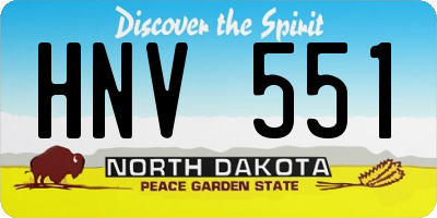 ND license plate HNV551
