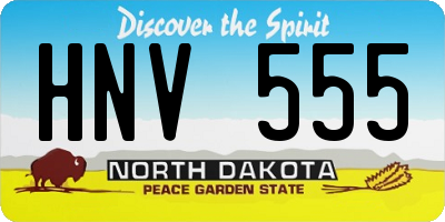 ND license plate HNV555