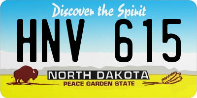 ND license plate HNV615