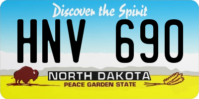 ND license plate HNV690