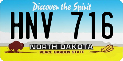 ND license plate HNV716