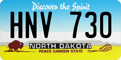 ND license plate HNV730