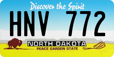 ND license plate HNV772