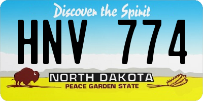 ND license plate HNV774